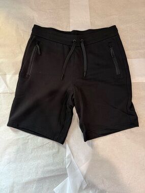 Armani Exchange Black Athletic Zip-Pocket Drawstring Shorts